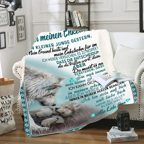 "An meine Enkel" Decke - Wolf